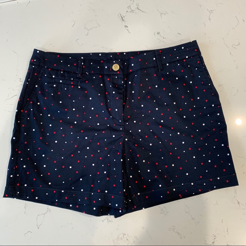 Anne Klein Polka Dot Blue 4.5” Shorts Size 10